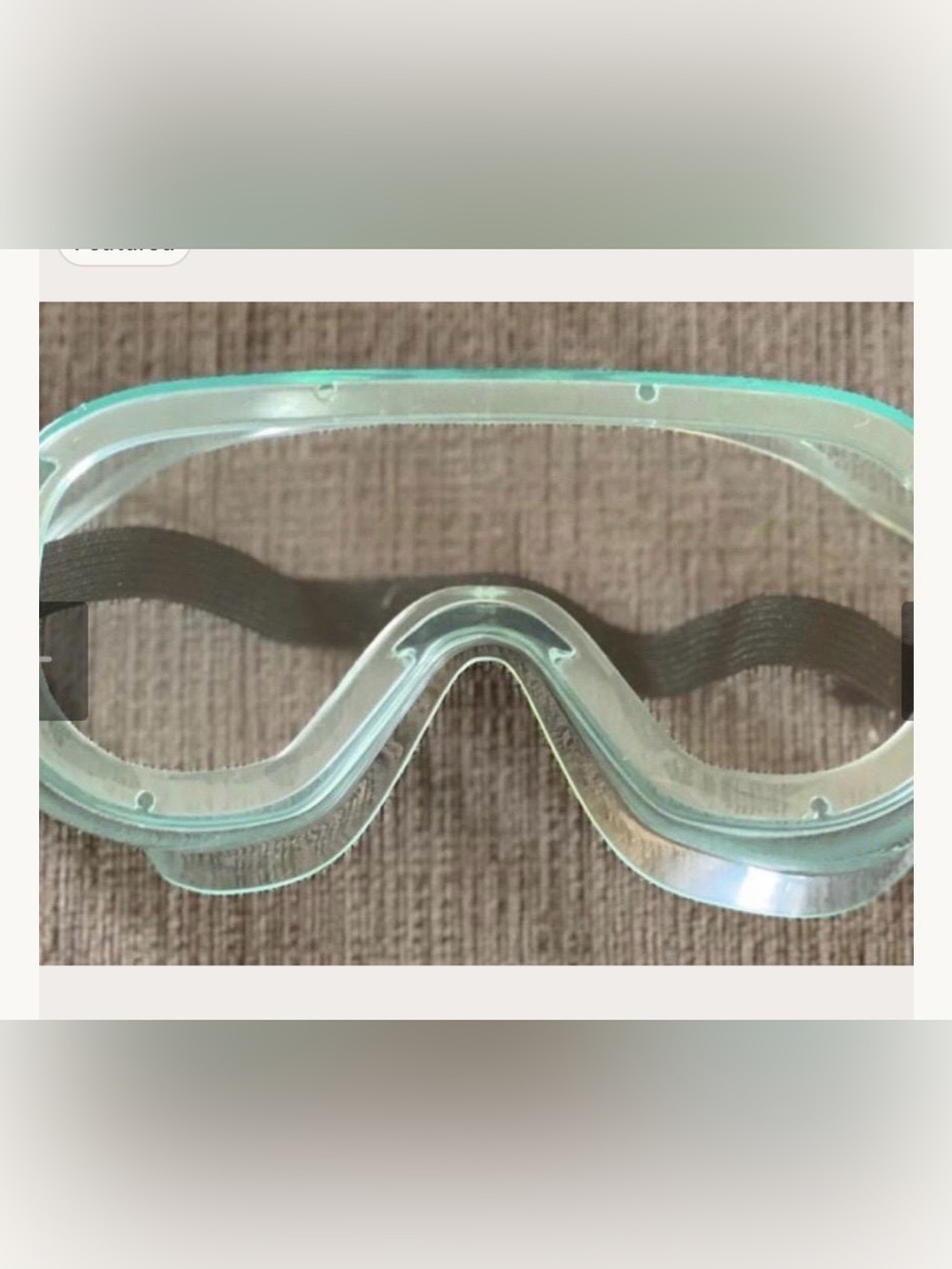 Clear Aqua SafetyGoggles with Black Strap anti fog